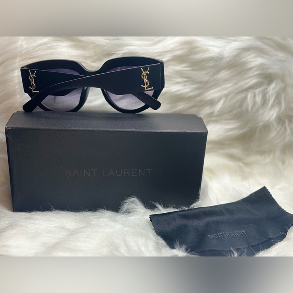 Saint Laurent SL Black Sunglasses w Logo on the side - Picture 5 of 6